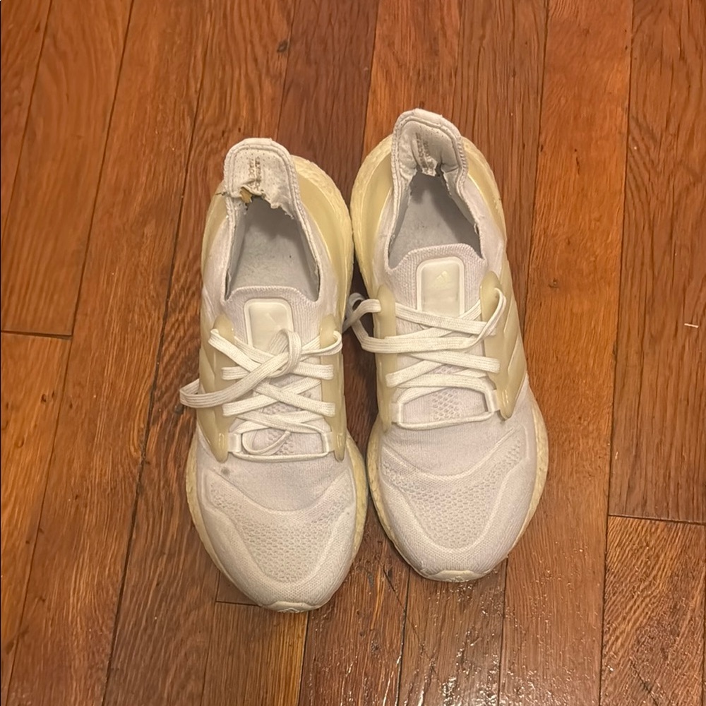 adidas White and Cream Athletic Shoes